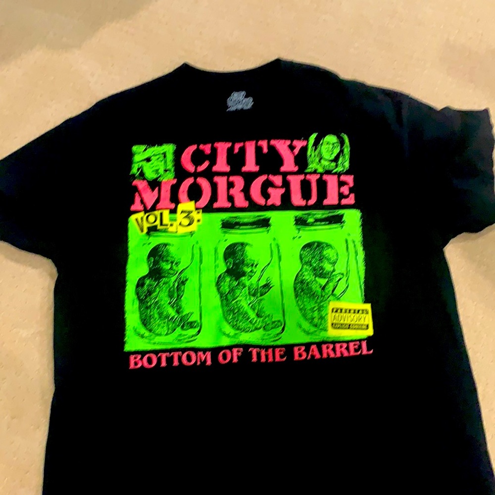 City Morgue bottom of the barrel Volume 3 t-shirt. Size Large